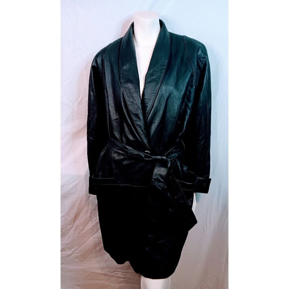International Women's Charcoal Black Genuine Leather Jacket